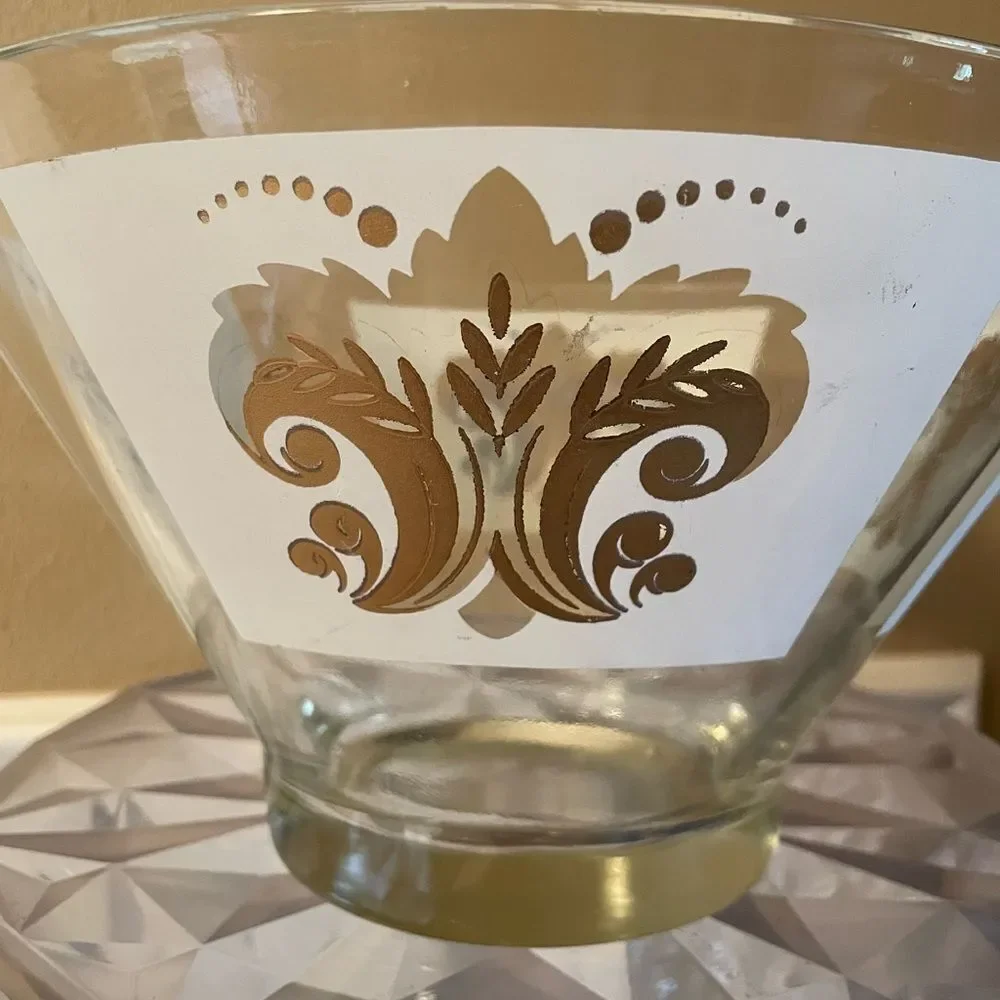 Anchor Hocking Fleur De Lis Bowl Large Vintage